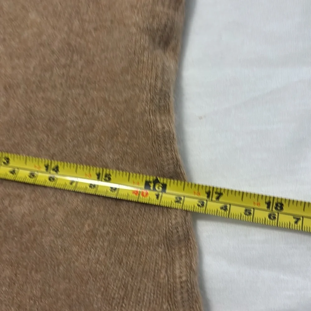 Saks Fifth Avenue Tan Cowl Neck 100% Cashmere sweater SZ small luxurious soft - Picture 7 of 13